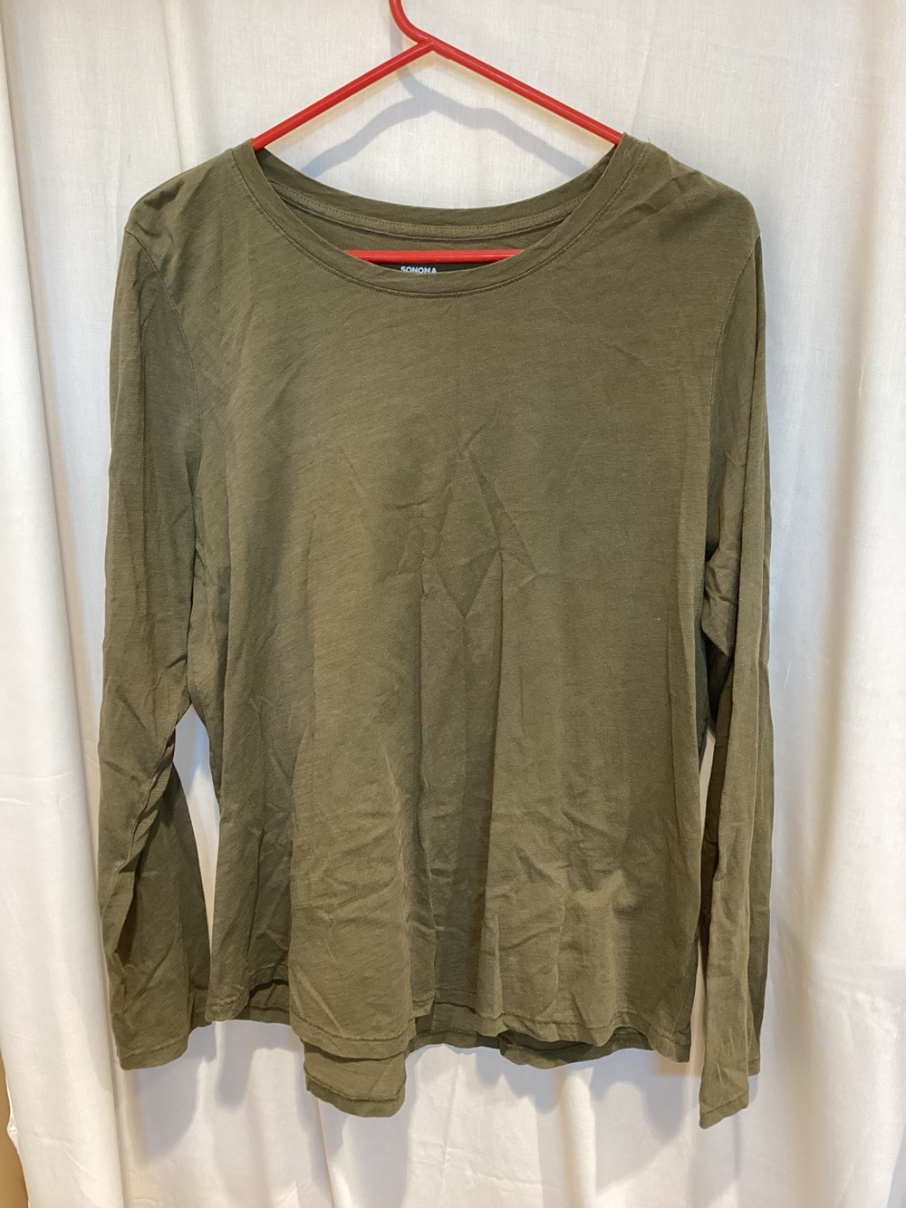 Sonoma Olive Green Long Sleeve Crewneck Tee